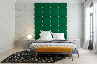 Čalúnený nástenný panel Classic plus 60/30/3 cm - tyrkysová