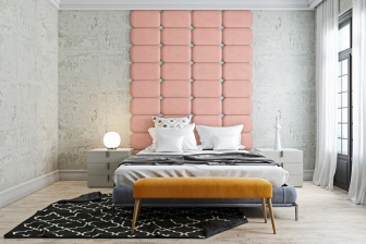 Čalúnený nástenný panel Classic plus 30/30/3 cm - svetlo ružová