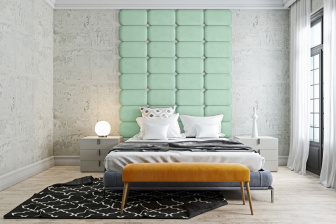 Čalúnený nástenný panel Classic plus 40/30/5 cm - mätová