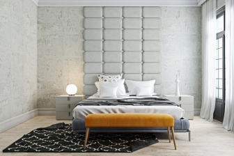 Čalúnený nástenný panel Classic plus 40/30/3 cm - popolavá