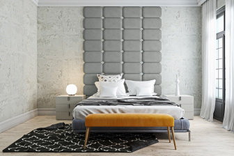 Čalúnený nástenný panel Classic plus 40/30/5 cm - šedá