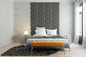 Čalúnený nástenný panel Classic plus 60/30/3 cm - tmavě šedá