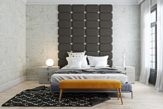 Čalúnený nástenný panel Classic plus 60/30/3 cm - grafitová