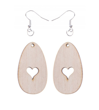 Drevené náušnice - Srdiečka