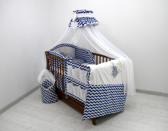 Postieľka + 15 dielna sada - granátový cik cak Koala