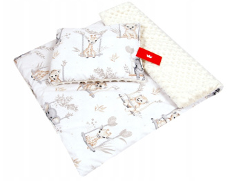 Vankúšik + deka do kočíka minky - safari na hojdačke