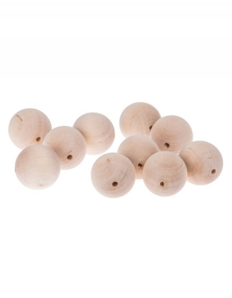 Drevené korálky - sada 10-tich kusov / priemer 2 cm
