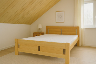 Posteľ z masívu borovice Mateo 180x200 cm - PRÍRODNÁ + rošt ZADARMA