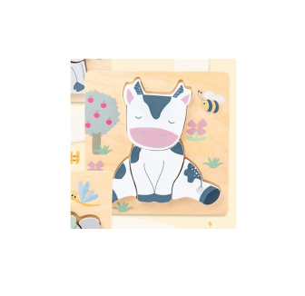 Detská drevená vkladačka - kravička