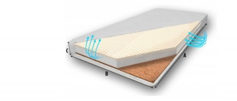 Matrac penový 120 x 60 cm - latex/kokos