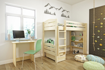 Vyvýšená posteľ Darina 90/200 cm + rošt ZADARMO