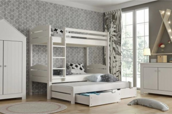 Poschodová posteľ Lukas - BIELA + rošty ZADARMO