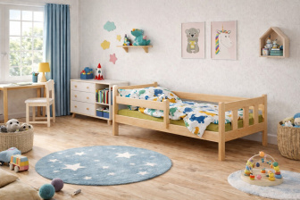 Posteľ Martin z masívu borovice 160x80 cm - PRÍRODNÁ + rošt ZADARMO