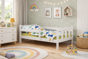 Posteľ Martin z masívu borovice 160x80 cm - BIELA + rošt ZADARMO