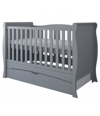 Postieľka 140/70 cm Margit - siva - 3v1 so šuplíkom