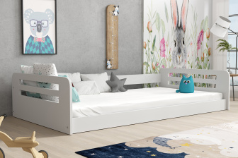 Posteľ Montessori Oliver 180 x 80 cm + rošt ZADARMO - biela