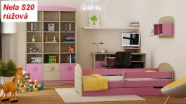 Posteľ Nela N20S 180/90 cm - RUŽOVÁ + matraca a rošt ZADARMO