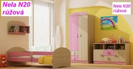 Posteľ Nela N20 160/80 cm - RUŽOVÁ + matrac a rošt ZADARMO