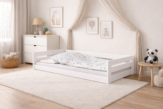 Posteľ z masívu Betka 160/80 cm - BIELA + rošt ZADARMO