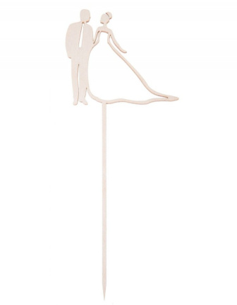 Svadobná drevená dekorácia - Novomanželia