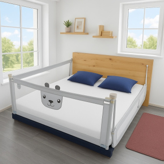 Zábrana na posteľ Méďa - 200 cm sivá