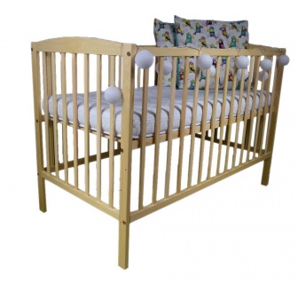 Detská drevená postieľka masív borovica Alenka 120x60 cm