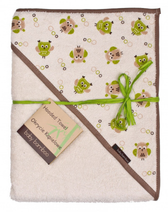 Bambusová osuška s kapucí 100x100 cm béžová