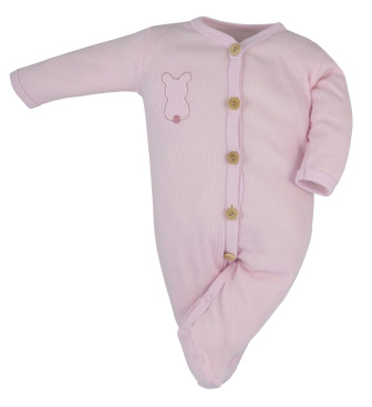 Dojčenský overal rebrovaný ružový