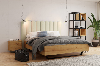 Čalúnený nástenný panel plot 20 x 120 x 3 cm   krémová