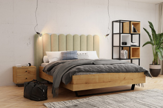 Čalúnený nástenný panel plot 20 x 70 x 3 cm béžová