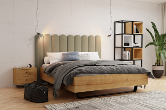 Čalúnený nástenný panel plot 20 x 70 x 3 cm tmavě béžová