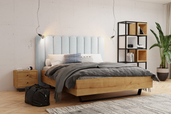 Čalúnený nástenný panel plot 20 x 70 x 5 cm šedozelená