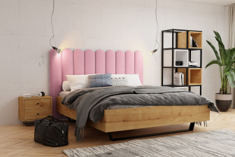 Čalúnený nástenný panel plot 20 x 120 x 5 cm levanduľová