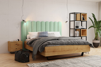 Čalúnený nástenný panel plot 20 x 120 x 3 cm  mätová