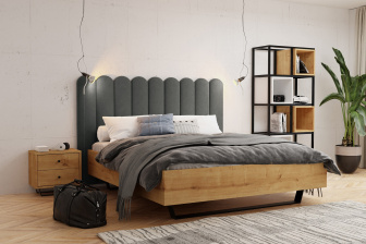 Čalúnený nástenný panel plot 20 x 70 x 3 cm tmavo šedá