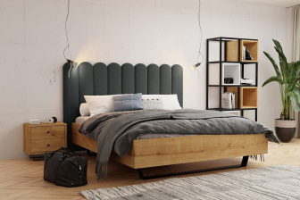 Čalúnený nástenný panel plot 20 x 70 x 5 cm grafitová