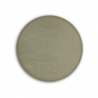Čalúnený nástenný panel kolo - priemer 20 cm, výška 3 cm - tmavo béžová