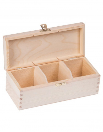 Krabička drevená  na čaj 9,3x22,5x8 cm zapínanie