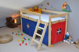 Posteľ z masívu so stanom + matrace