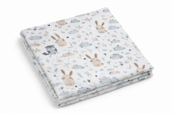 Plienka bavlna potlač - Sova a zajac