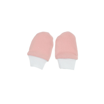 Dojčenské bavlnené rukavičky - púdrovo ružová