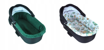 Obojstranné polstrovanie do korbičky + matrac - lesné zvieratká