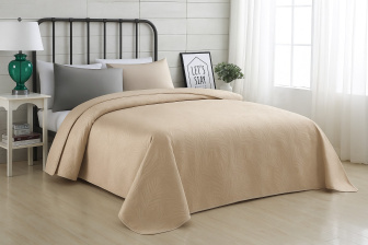 Prikrývka na posteľ VELVET so vzorom 200/220 cm - béžová