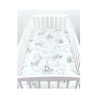 Plachta bavlnená s gumka 120/60 cm - sloník béžová