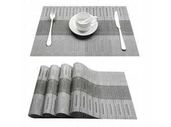 Prestieranie pletené / PVC 1 kus - pruh - béžová