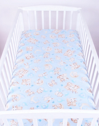 Plachta bavlnené s gumkou 120/60 cm - maznáčikovia modrí
