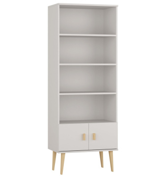 Policový regál z masívu borovice Nord 2D 89/204/42 cm / biela