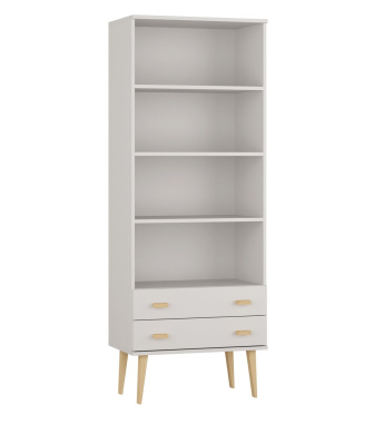 Policový regál z masívu borovice Nord 2S 89/204/42 cm / biela