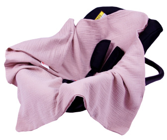 Mušelínová deka do autosedačky 80x80 cm - ružová