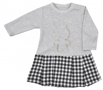 Dojčenské bavlnené šatôčky - šedé